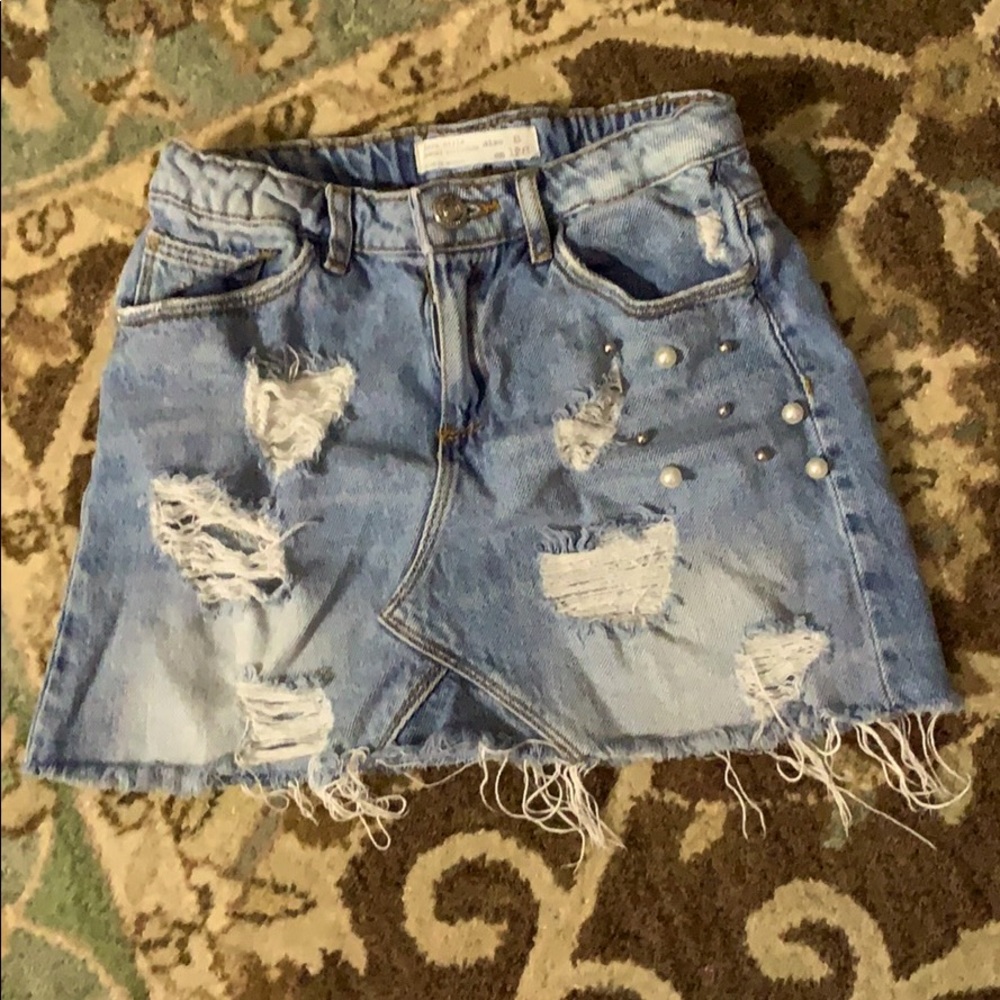 Zara girls embellished Jean Mini Skirt